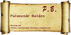 Palencsár Balázs névjegykártya
