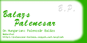 balazs palencsar business card