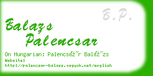 balazs palencsar business card